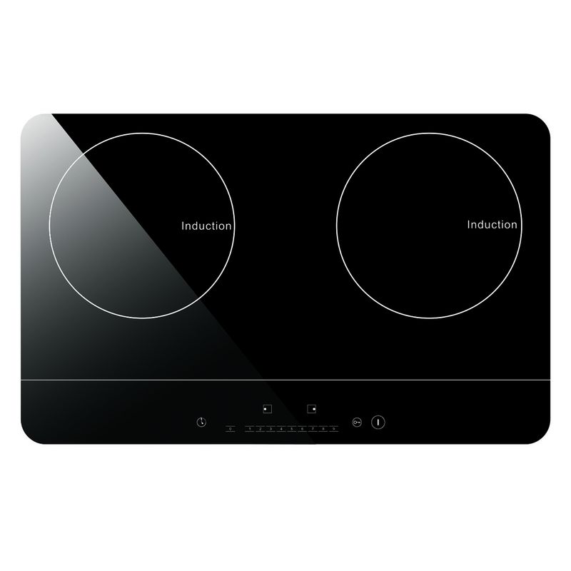 Metaal Shell Crystal Glass Double Cooktop Induction